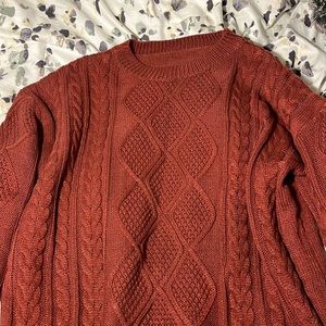 shein red long sweater dress